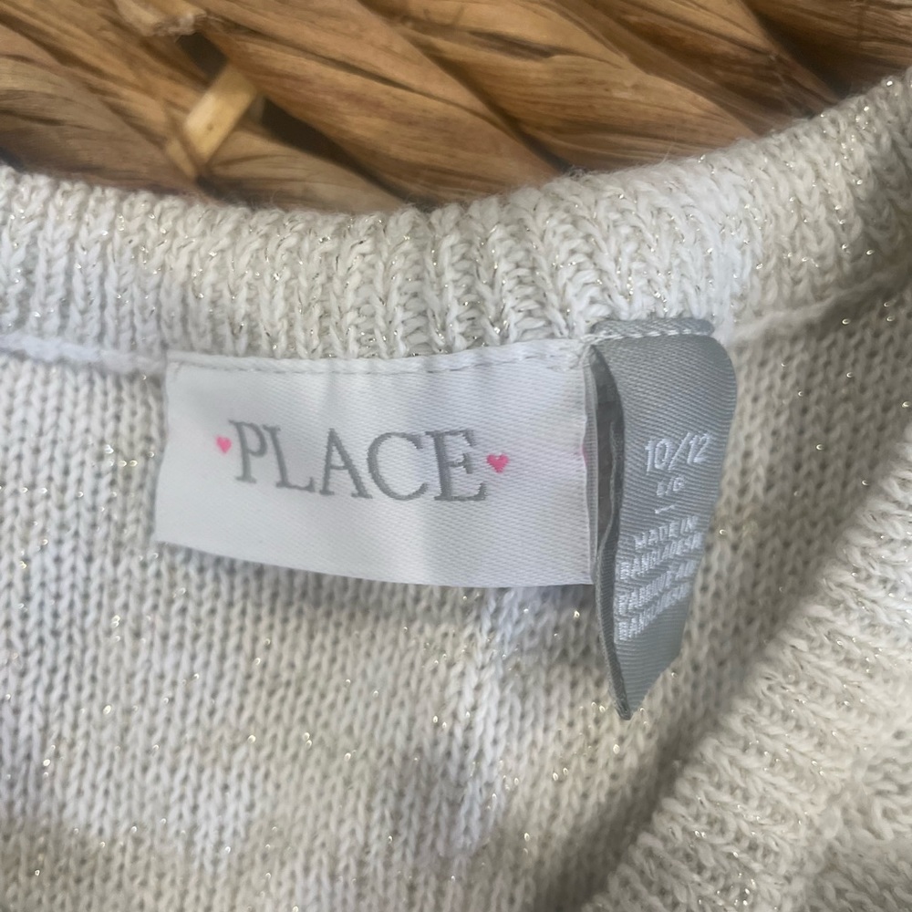 Girls sweater dress with hints of gold
